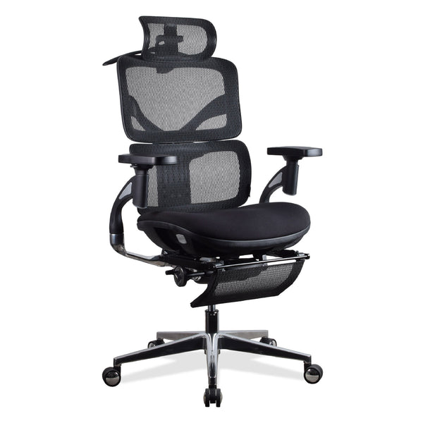 Chaise ergonomique à accoudoirs rotatifs - TERRANA PREMIUM en mousse et maille