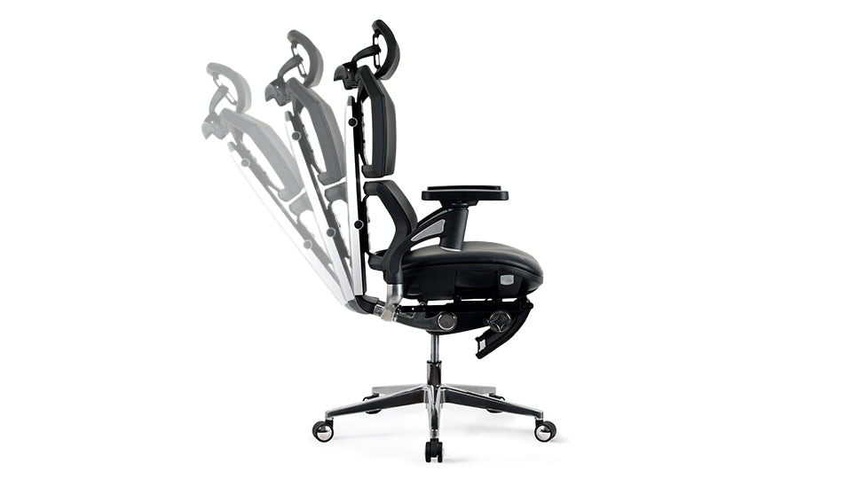 Accoudoirs 4D réglables de la chaise ergonomique VERTEX PREMIUM en cuir reconstitué