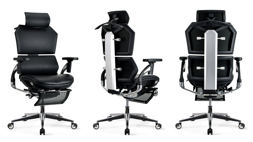 Appuie-tête réglable 6 directions de la chaise ergonomique VERTEX PREMIUM en cuir reconstitué