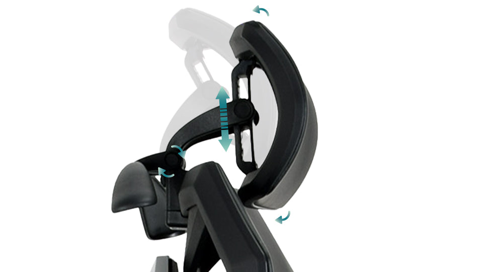 Dossier bi-modules réglable en hauteur de la chaise ergonomique VERTEX PREMIUM en cuir reconstitué