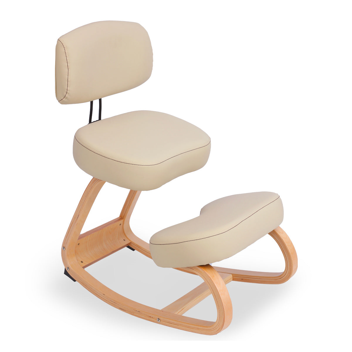 Tabouret ergonomique siège assis genoux en bois bureau Balancewood - Noir