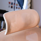 appuie tête chaise de bureau ergonomique TERRANA blanche et rose