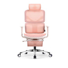 chaise de bureau ergonomique TERRANA blanche et rose