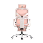 chaise de bureau ergonomique TERRANA blanche et rose
