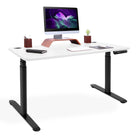 bureau assis debout pieds arrondis noir-blanc 180x80cm