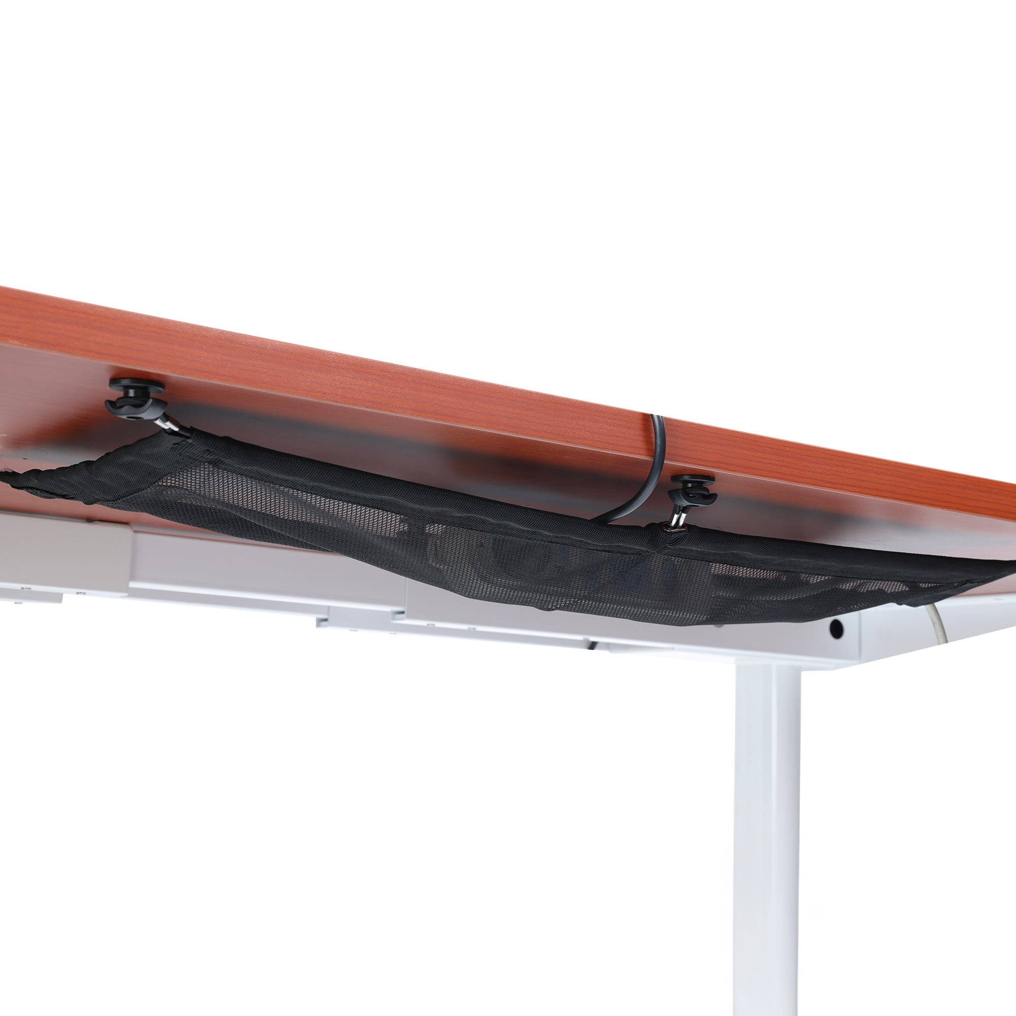 filet noir passe cable pour bureau assis debout kqueo