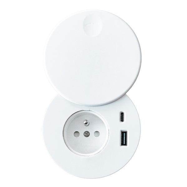 Prise encastrable USB-C et USB-A pour bureau