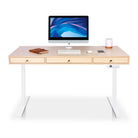 Bureau assis debout 3 tiroirs - SPACE DYNAMIC SQUARE 160x80 cm blanc-chene-clair