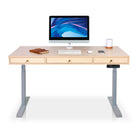 Bureau assis debout 3 tiroirs - SPACE DYNAMIC SQUARE 180x80 cm gris-chene-clair