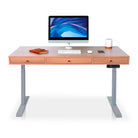 Bureau assis debout 3 tiroirs - SPACE DYNAMIC SQUARE 180x80 cm gris-chene-naturel