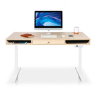 Bureau assis debout 1 tiroir - SPACE DYNAMIC SQUARE 140x70 cm blanc-chene-clair