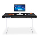 Bureau assis debout 1 tiroir - SPACE DYNAMIC SQUARE 140x70 cm blanc-noir