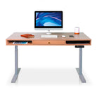 Bureau assis debout 1 tiroir - SPACE DYNAMIC SQUARE 160x80 cm gris-chene-naturel