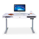 Bureau assis debout 1 tiroir - SPACE DYNAMIC SQUARE 160x80 cm gris-blanc