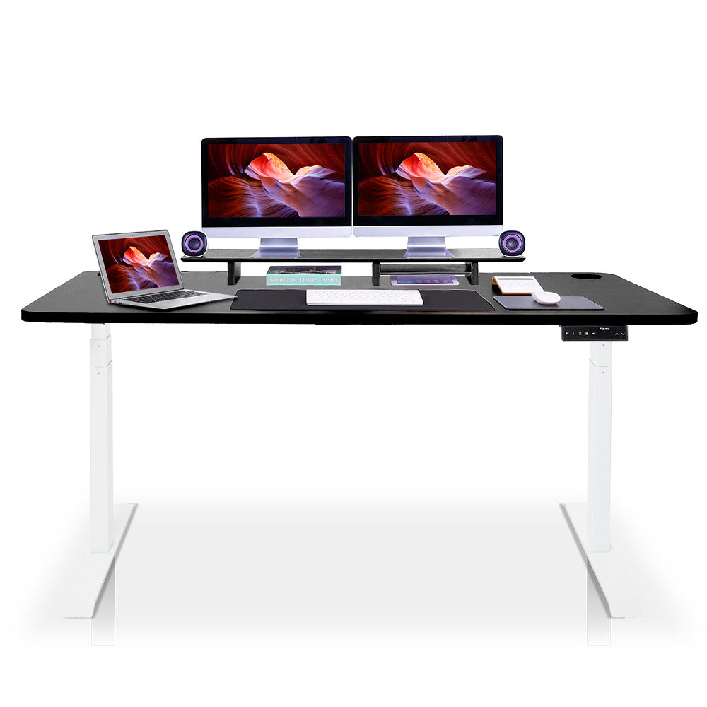 bureau assis debout 240x100cm DYNAMIC blanc noir KQUEO