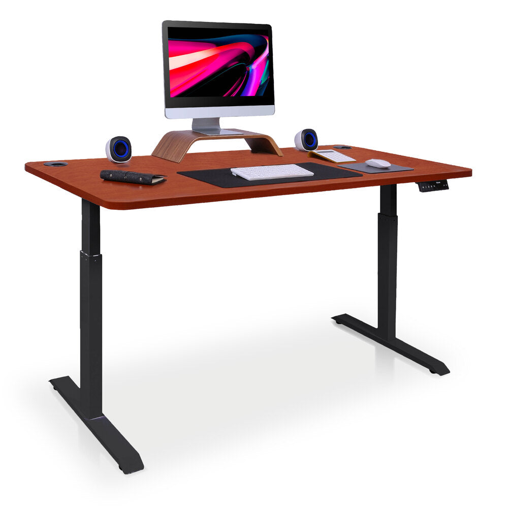 bureau assis debout ACTIVE 140x70cm noir chene foncé
