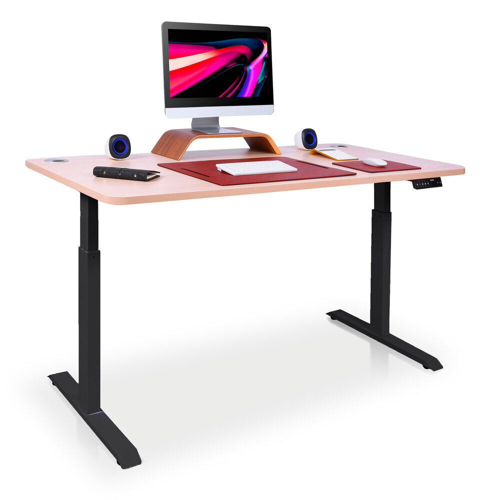 bureau assis debout ACTIVE 160x80cm noir chene clair