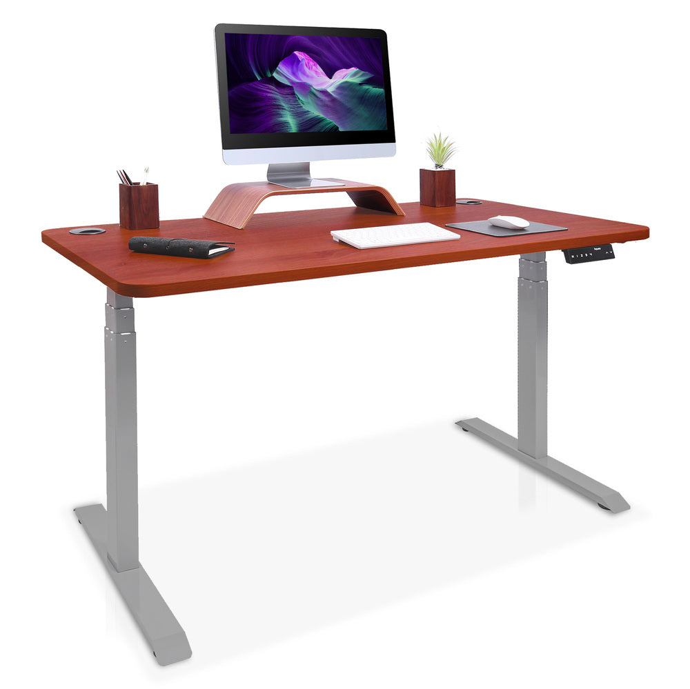 bureau debout DYNAMIC 140x80cm gris chene foncé