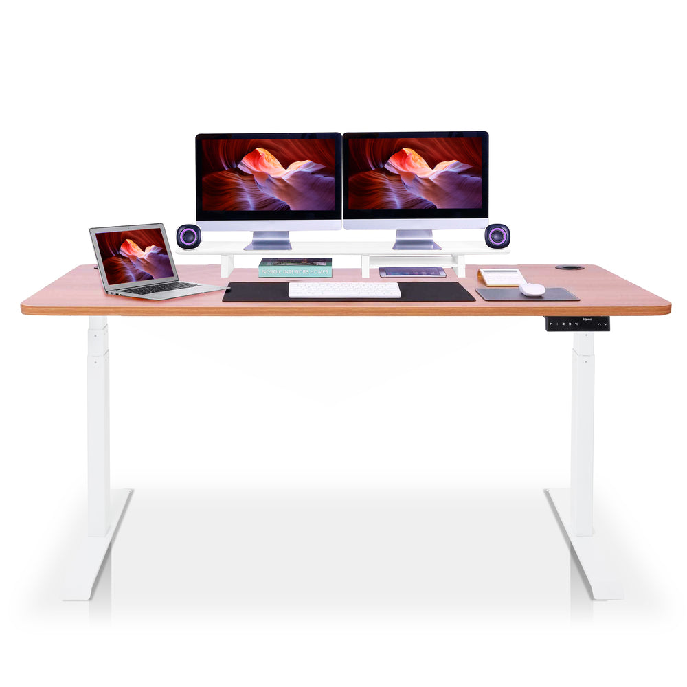 bureau assis debout 240x100cm DYNAMIC blanc chene