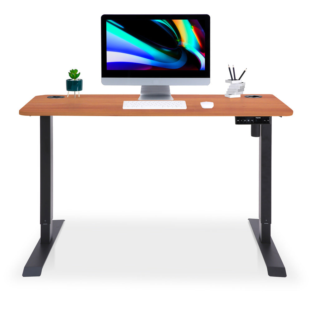bureau assis debout LIFT 140x80cm noir chene
