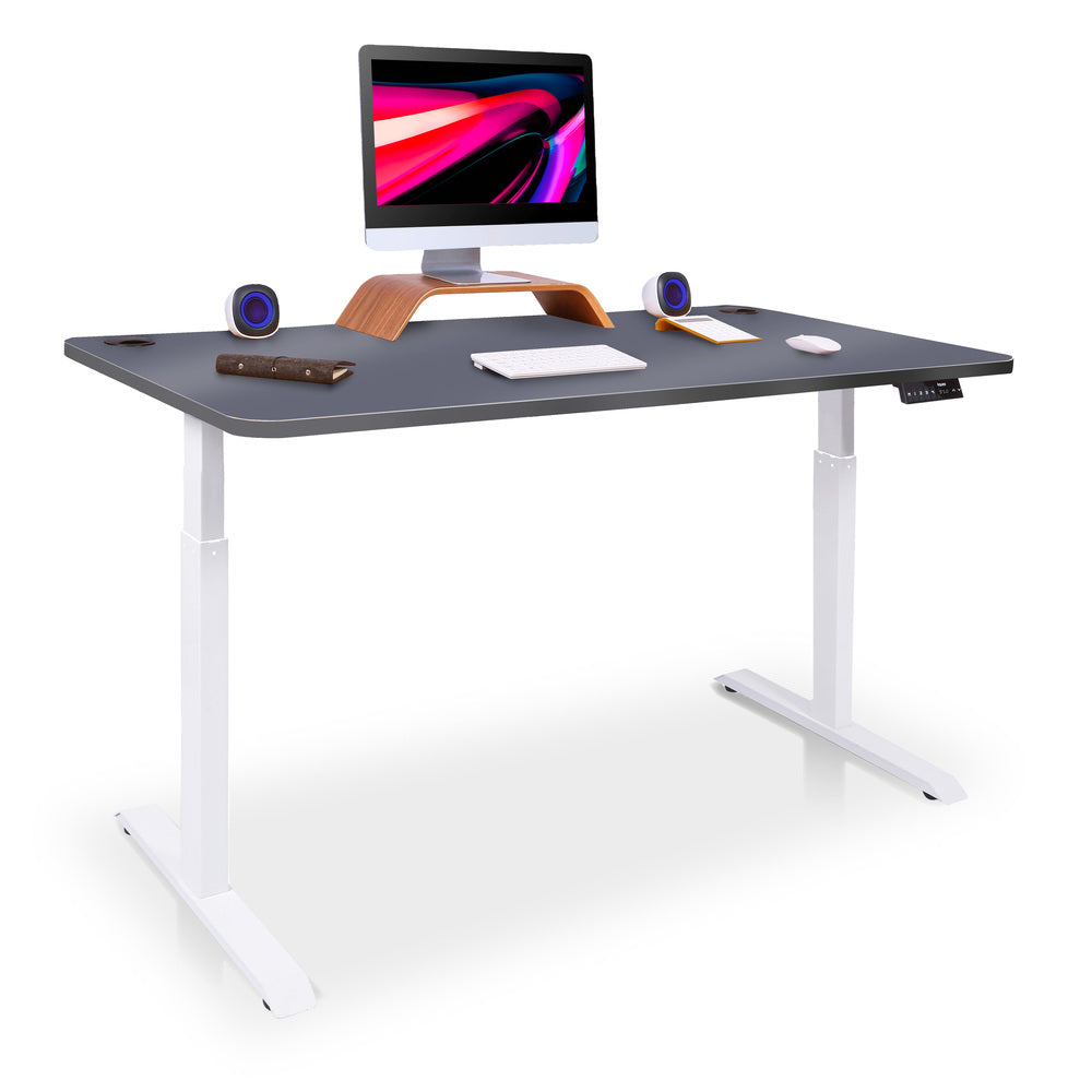 bureau assis debout ACTIVE 140X70cm blanc gris ardoise