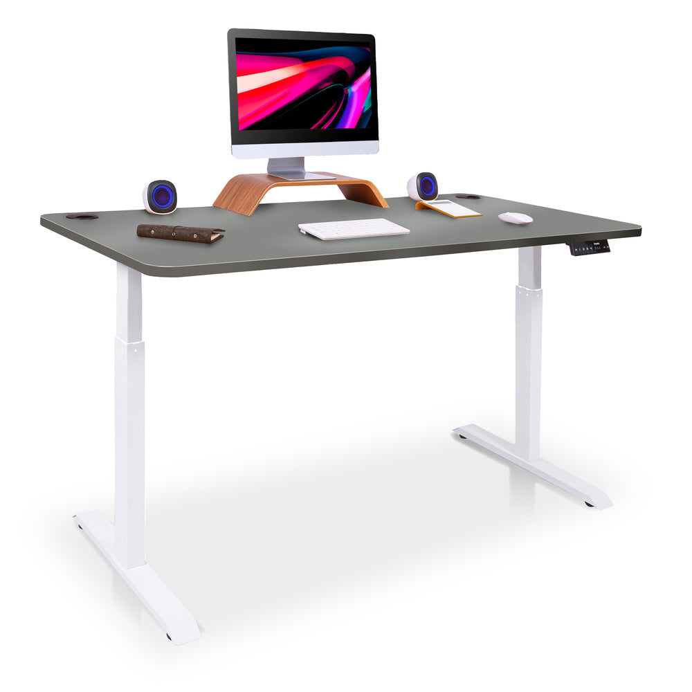 bureau assis debout ACTIVE 160x80cm blanc gris cendre