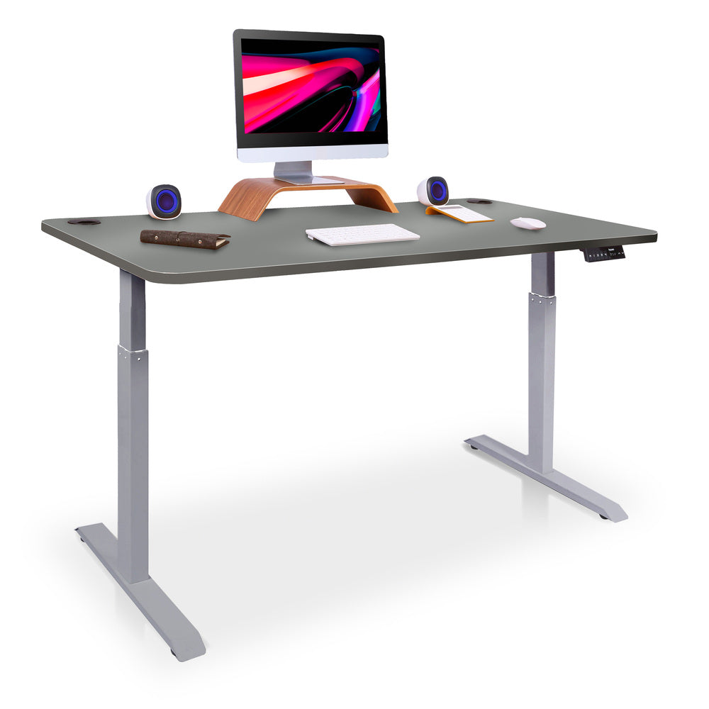 bureau assis debout ACTIVE 140X70cm gris gris cendre