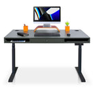 bureau assis debout avec un tiroir noir gris cendré